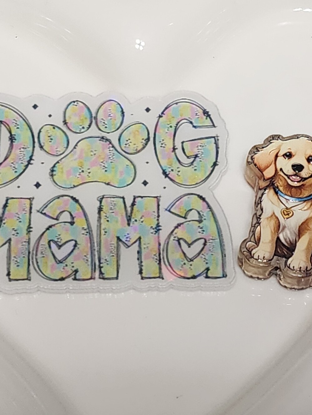 Dog Mama Flatback Focal‎ Bead Badge Keychain Crafts Beaded Pen Magnet Bag Clip
